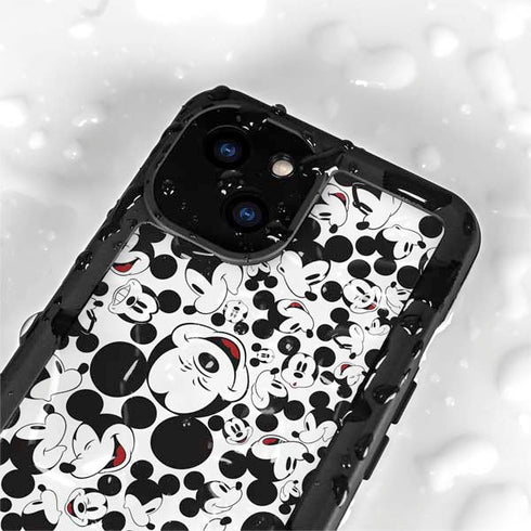 Disney Mickey Mouse Face Pattern iPhone 15 Waterproof Case